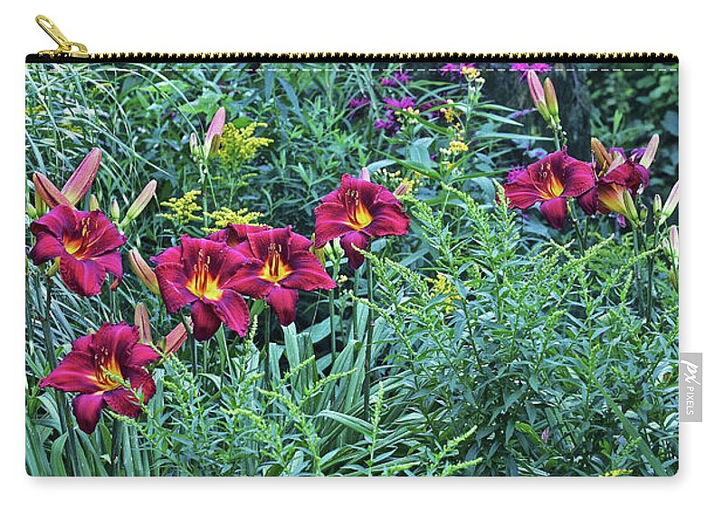 Summer Zip Pouch featuring the photograph Hot July Daylilies by Janis Senungetuk