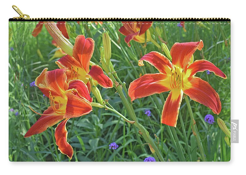 Daylilies Zip Pouch featuring the photograph Hot July Field of Daylilies by Janis Senungetuk