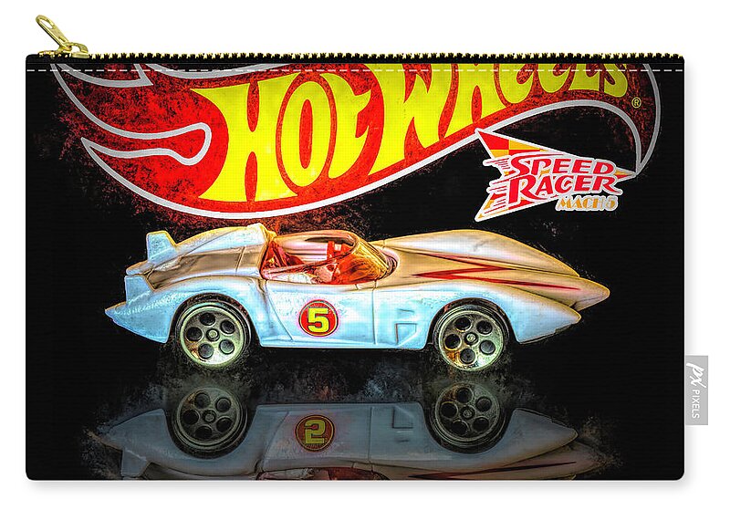  Hot Wheels Zip Pouch featuring the photograph Hot Wheels Speed Racer Mach 5 2 by James Sage