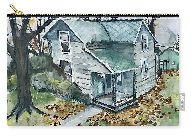 House Zip Pouch featuring the painting House in Mishawaka by Rollin Kocsis