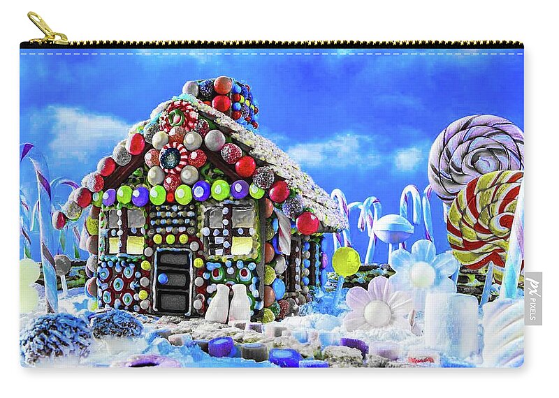 Candy Zip Pouch featuring the mixed media House of Candy by Teresa Trotter