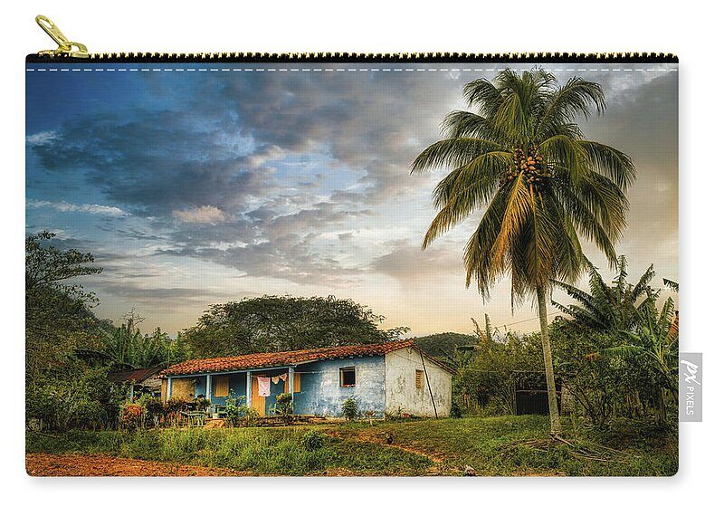 Cuba Zip Pouch featuring the photograph House with palm tree by Micah Offman