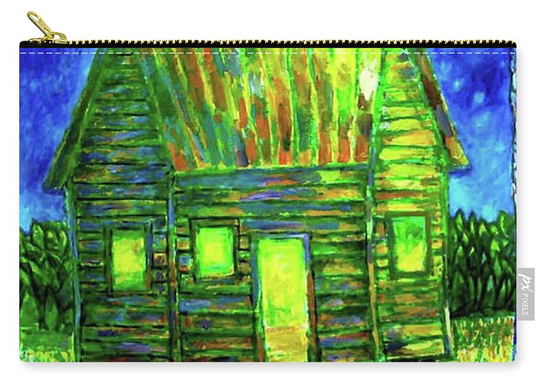 Blue Zip Pouch featuring the painting How High The Moon by Joe Roache