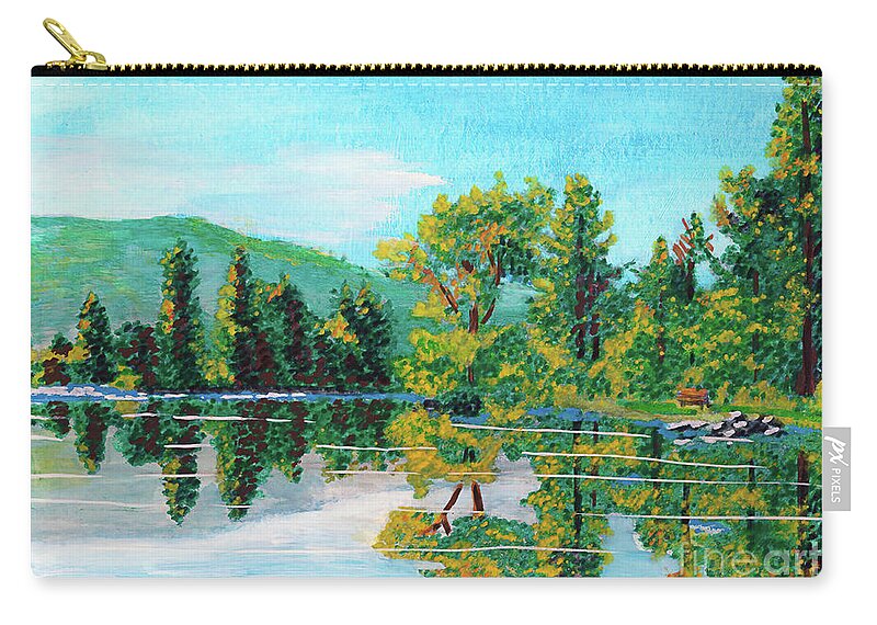 Deinse Zip Pouch featuring the painting Howarth Park by Denise Deiloh