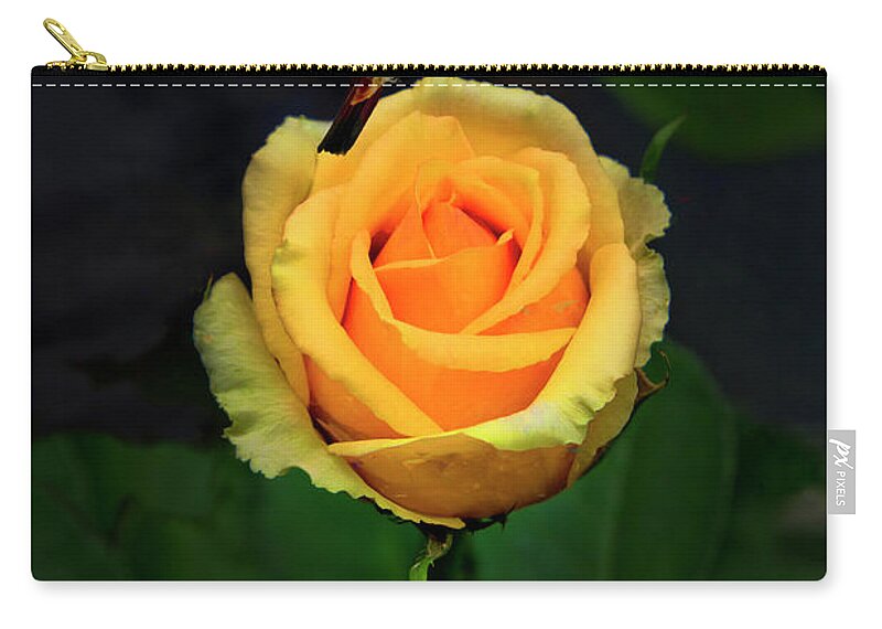 2223f Zip Pouch featuring the photograph Hummingbirds and Flowers, a Perfect Match by Al Bourassa