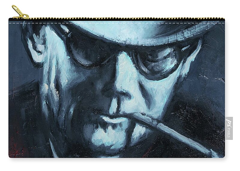 Hunter S Thompson Zip Pouch featuring the painting Hunter S Thompson by Sv Bell