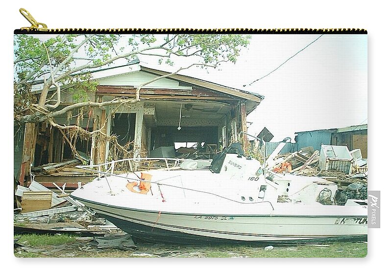  Zip Pouch featuring the photograph Hurricane Katrina Series - 6 by Christopher Lotito