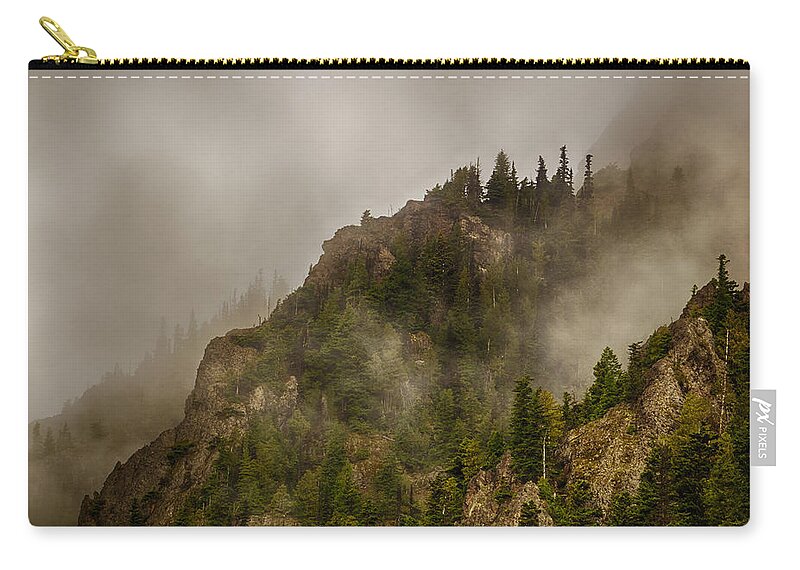 Shi Zip Pouch featuring the photograph Hurricane Ridge Fog by Amanda Jones