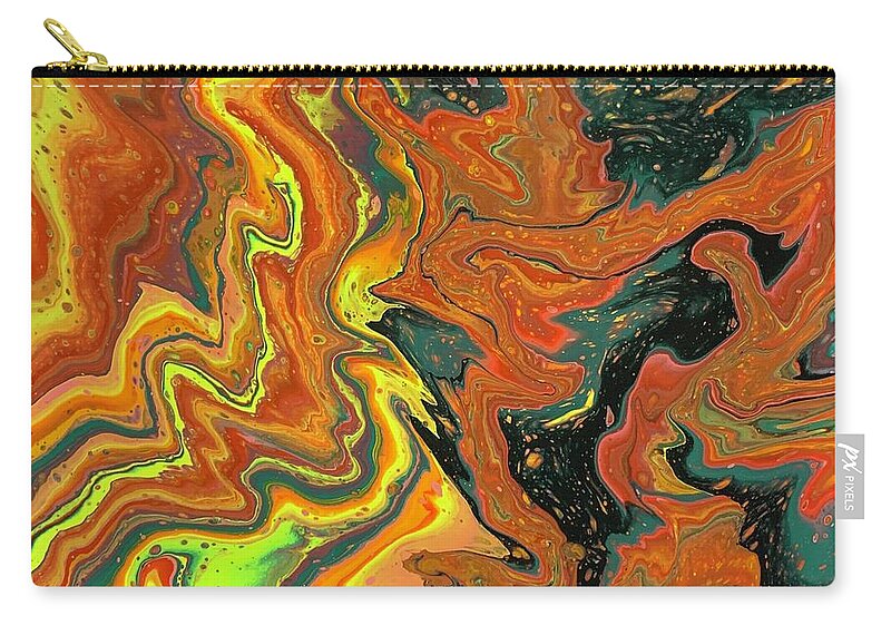 Trippy Zip Pouch featuring the painting Hybrid by Nicole DiCicco