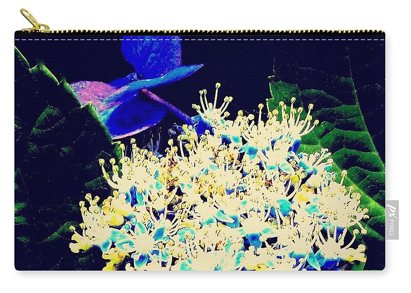 Hydrangea Zip Pouch featuring the photograph Hydrangea Dreaming - Abstract by VIVA Anderson