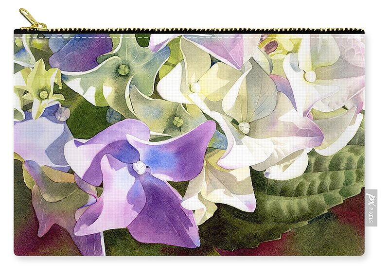 Hydrangea Carry-all Pouch featuring the painting Hydrangea by Espero Art