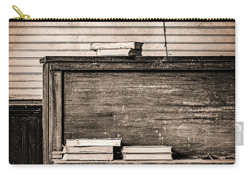 Abandoned Zip Pouch featuring the photograph Hymnals Waiting by Mike Schaffner