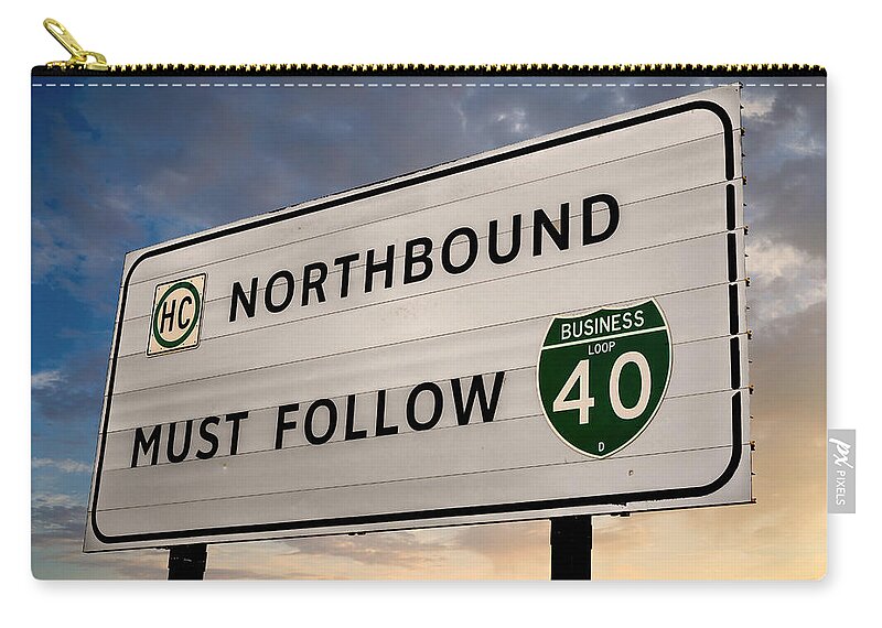 I-40 Zip Pouch featuring the photograph I-40 aka Rte 66 by Chris Smith