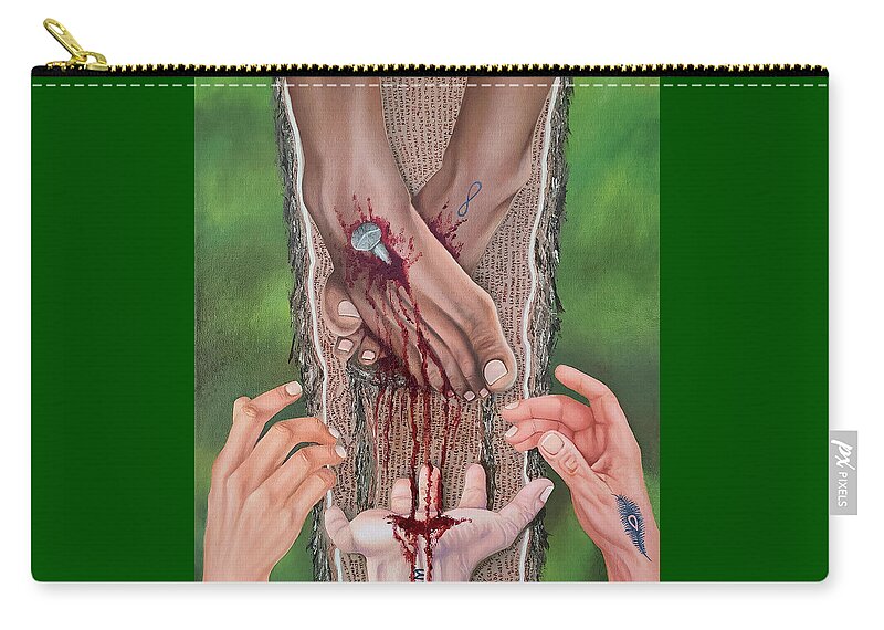 Social Awareness Zip Pouch featuring the painting I Am My Brother's Keeper by Vic Ritchey