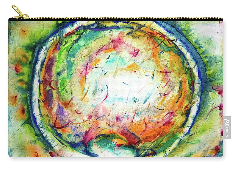  Zip Pouch featuring the painting 'I-Balling the Story' by Petra Rau