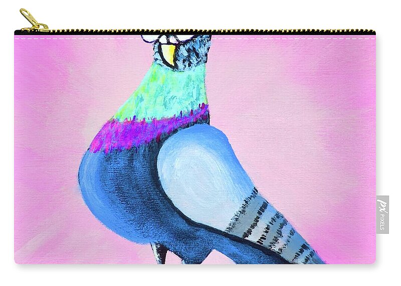Bird Zip Pouch featuring the painting I Didn't Do It by Mary Scott