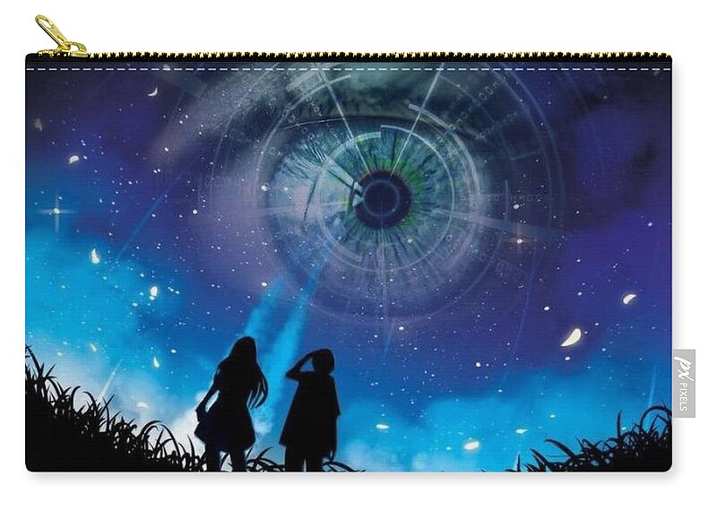 Surreal Zip Pouch featuring the mixed media I Have My Eye On You by Teresa Trotter