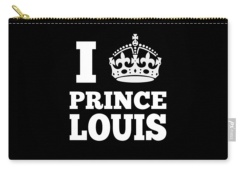 Funny Zip Pouch featuring the digital art I Love Prince Louis by Flippin Sweet Gear