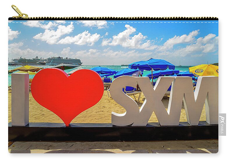 Cruise Carry-all Pouch featuring the photograph I love St. Maarten by AE Jones