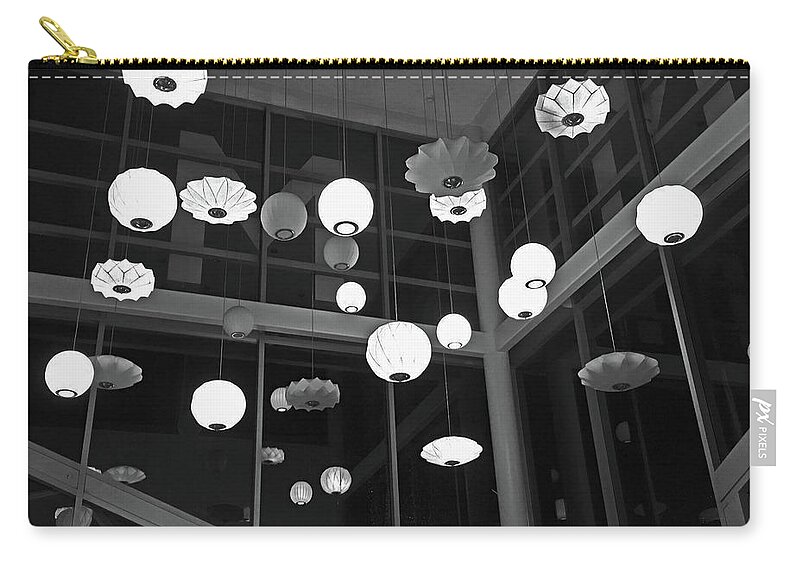 Ceiling Lights Zip Pouch featuring the photograph I See the Lights by Linnie Greenberg