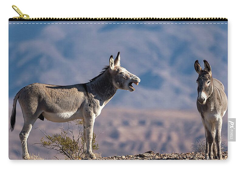 Wild Burros Zip Pouch featuring the photograph I told you by Mary Hone