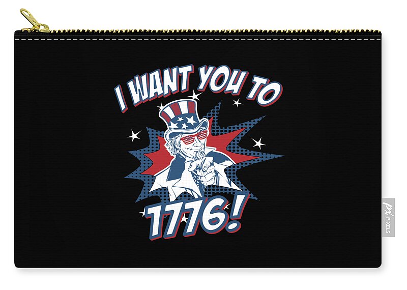 Veteran Zip Pouch featuring the digital art I Want You To 1776 4th of July by Flippin Sweet Gear