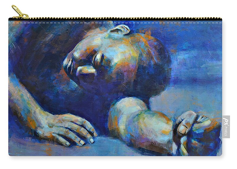 Figure Zip Pouch featuring the painting I will not give up by Luzdy Rivera