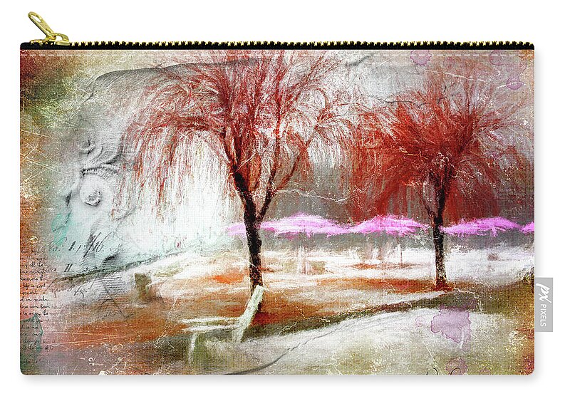 Toronto Zip Pouch featuring the digital art Ice and Fog on Sugar Beach by Nicky Jameson