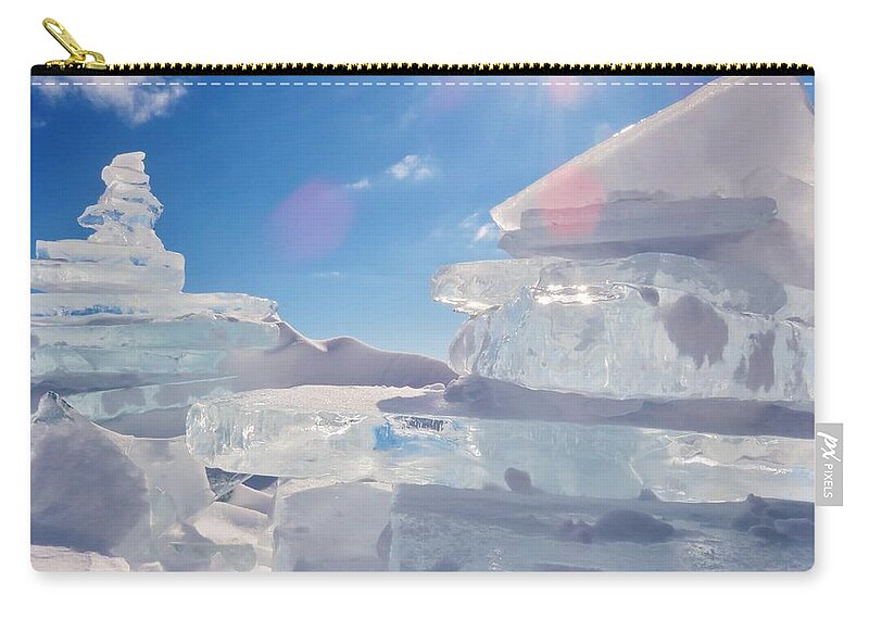  Zip Pouch featuring the photograph Ice Cairn by Michelle Hauge