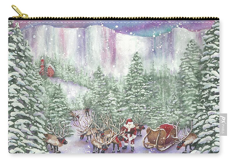 North Pole. Santa Claus Carry-all Pouch featuring the painting Ice Cliff Concealment by Lori Taylor