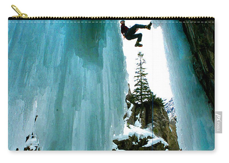 Ice Zip Pouch featuring the photograph Ice Climber by Rick Wilking