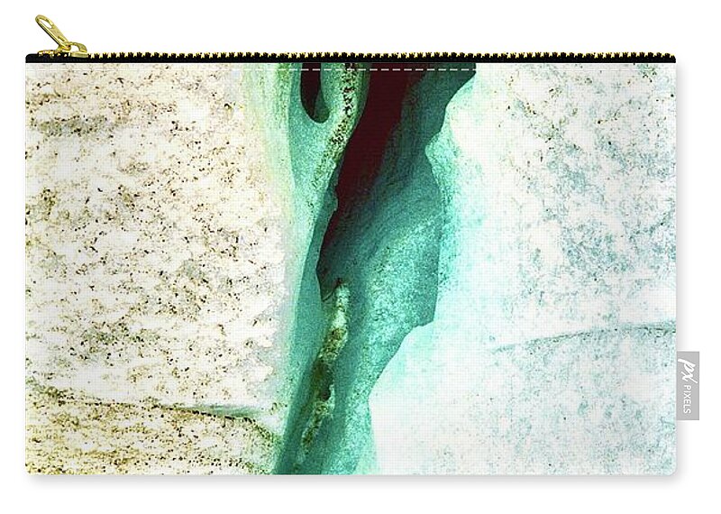 Ice Zip Pouch featuring the photograph Ice Crevice in the Columbia Icefields by Gordon James