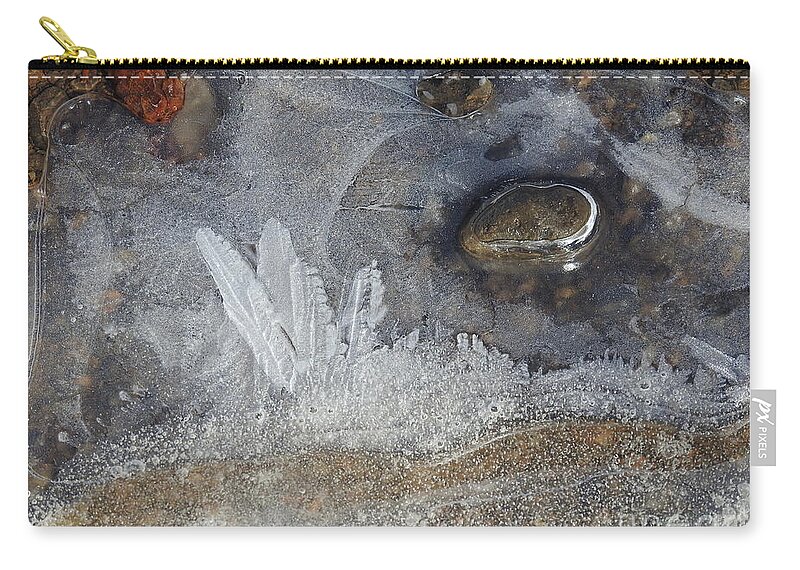 Ice Zip Pouch featuring the photograph Ice Feathers by Nicola Finch