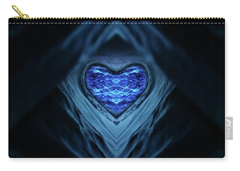 Hearts Zip Pouch featuring the digital art Ice Heart by Pelo Blanco Photo