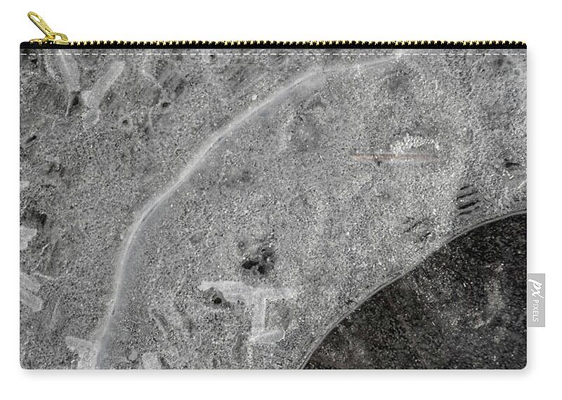 Abstract Carry-all Pouch featuring the photograph Ice Texture by Karen Rispin