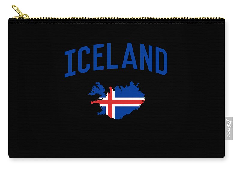 Funny Zip Pouch featuring the digital art Iceland by Flippin Sweet Gear