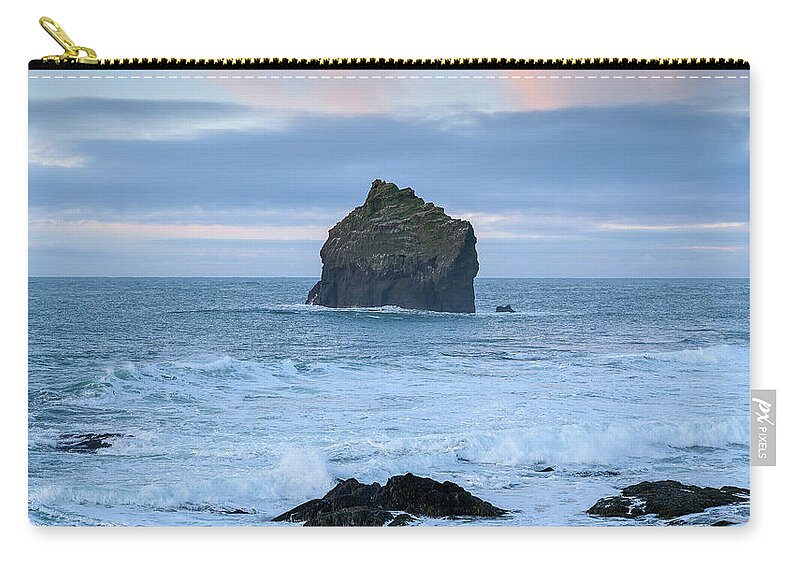 Iceland Zip Pouch featuring the photograph Iceland Ocean Rock Wave by William Kennedy