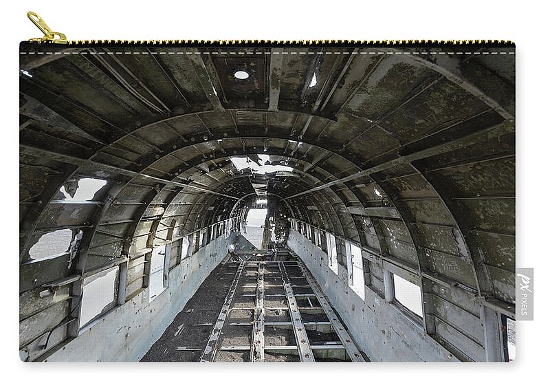 Iceland Zip Pouch featuring the photograph Iceland Plane Crash Fuselage by William Kennedy