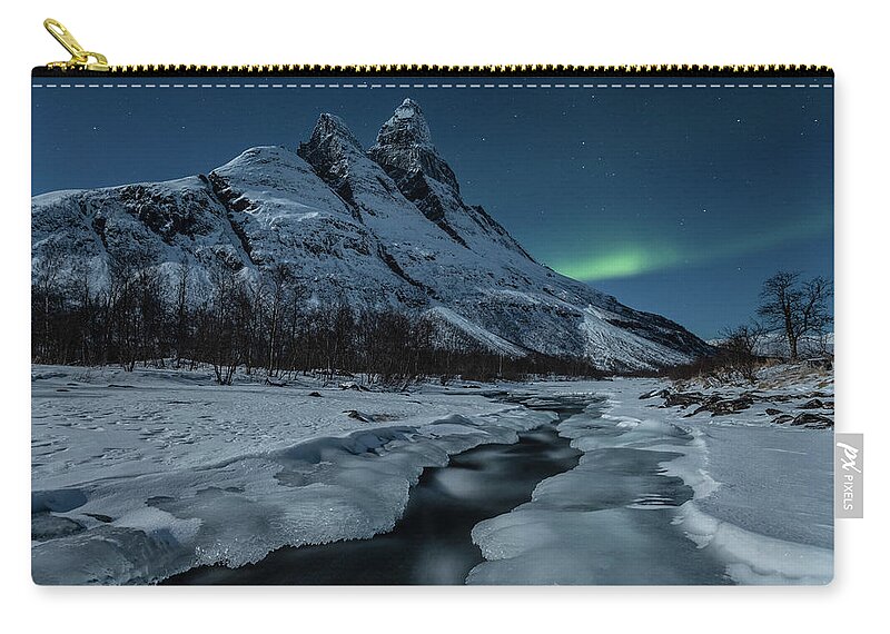 Mountains Zip Pouch featuring the photograph Icy mountain creek by Thomas Kast