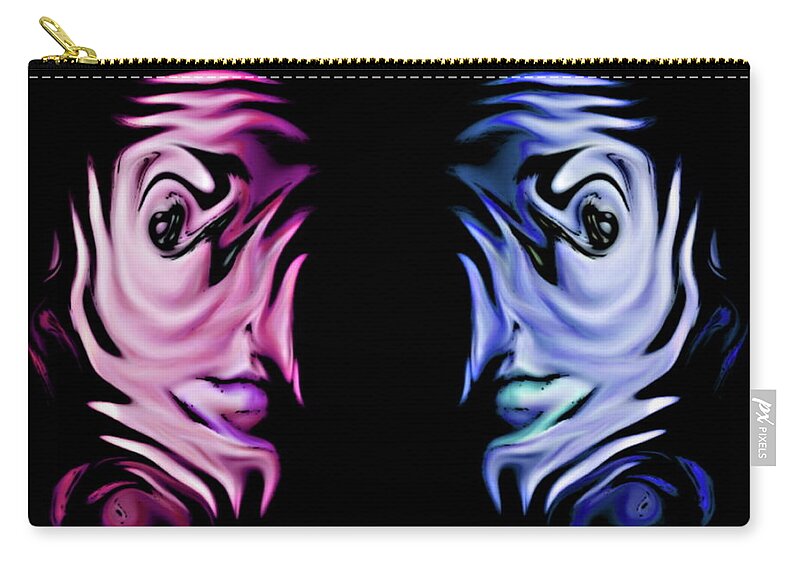 #abstract #abstractart #digital #digitalart #wallart #markslauter #print #greetingcards #pillows #duvetcovers #shower #bag #case #shirts #towels #mats #notebook #blanket #charger #pouch #mug #tapestries #facemask #puzzle Zip Pouch featuring the digital art Id - Ego by Mark Slauter