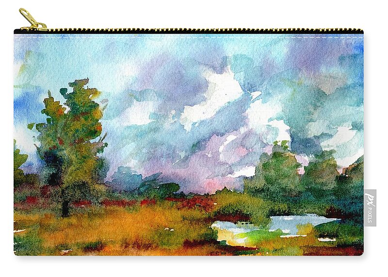 Colorful Zip Pouch featuring the painting Ideal Landscape #4 by David Dorrell