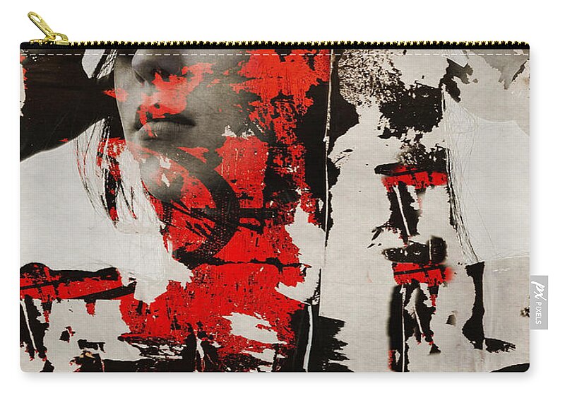 Girl Zip Pouch featuring the mixed media If by Paul Lovering