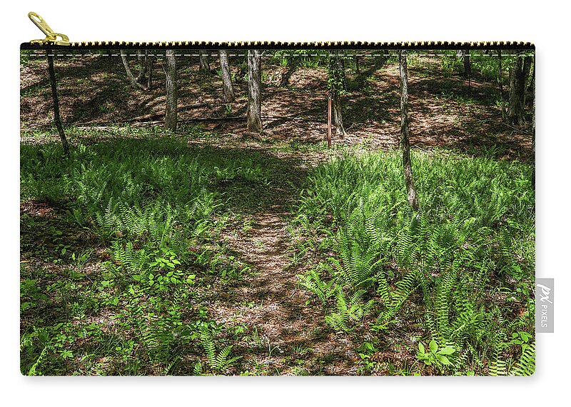 Forest Zip Pouch featuring the photograph I'll Be Ferned by Ed Williams