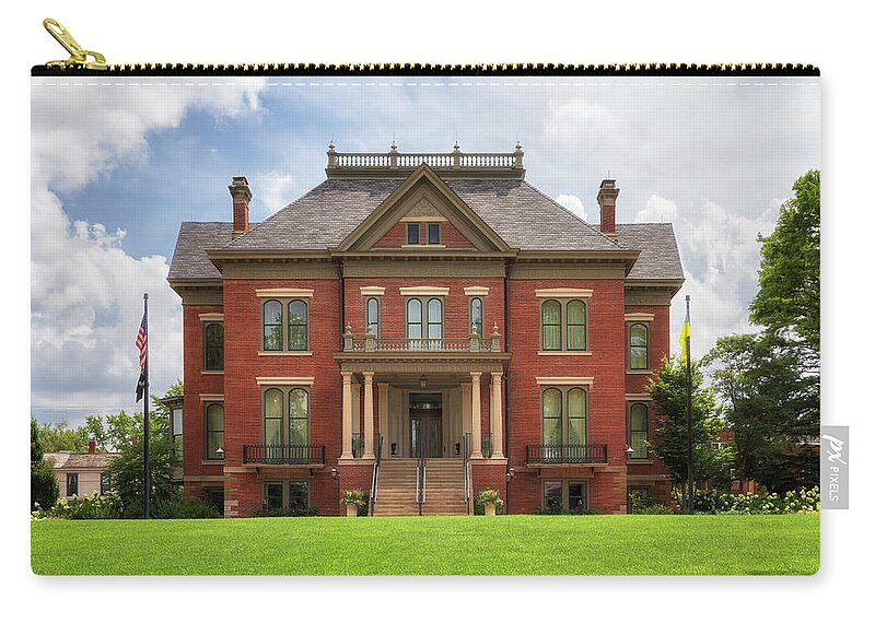 Illinois Governors Mansion Zip Pouch featuring the photograph Illinois Governor's Mansion - Springfield by Susan Rissi Tregoning