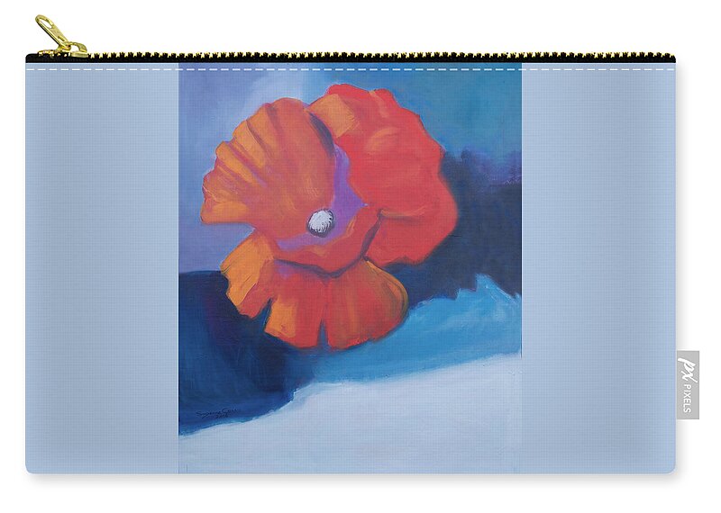Poppy Zip Pouch featuring the painting I'm All Smiles by Suzanne Giuriati Cerny
