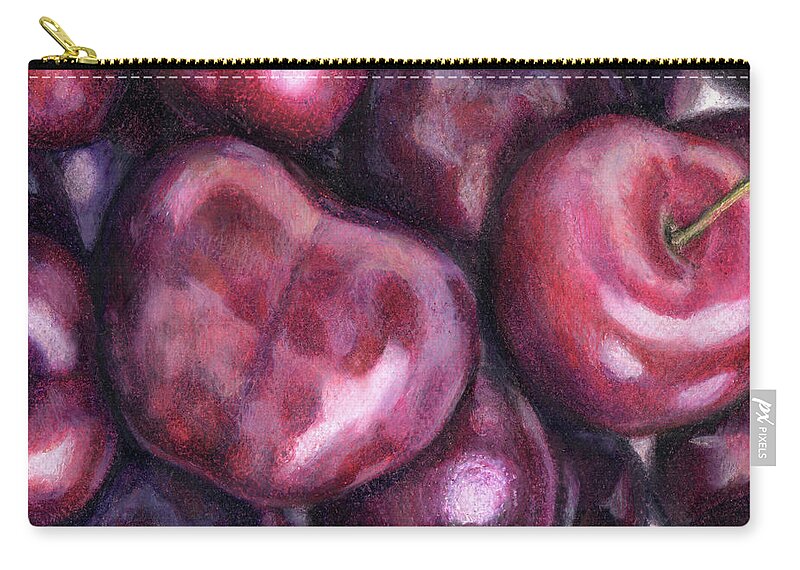 Cherry Zip Pouch featuring the pastel I'm Cheery for Cheeries by Shana Rowe Jackson