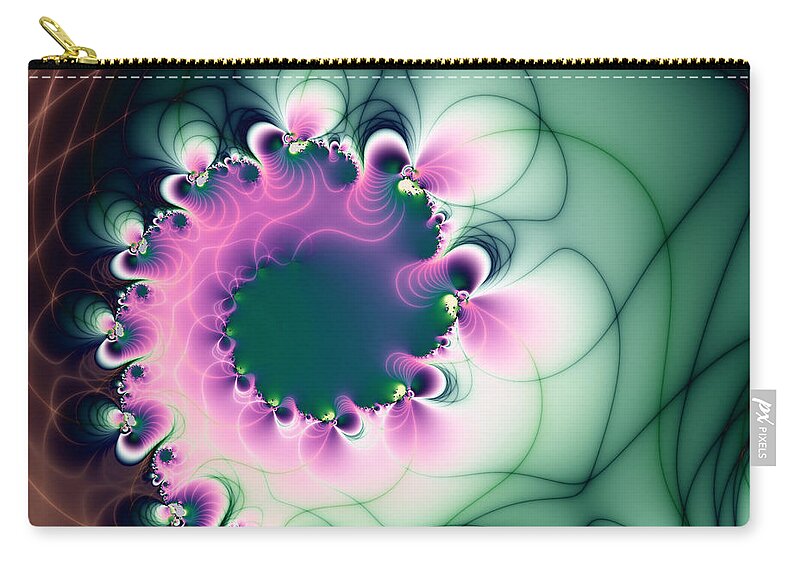 Spiral Zip Pouch featuring the digital art Imaginary garden 1 by Delphimages Photo Creations