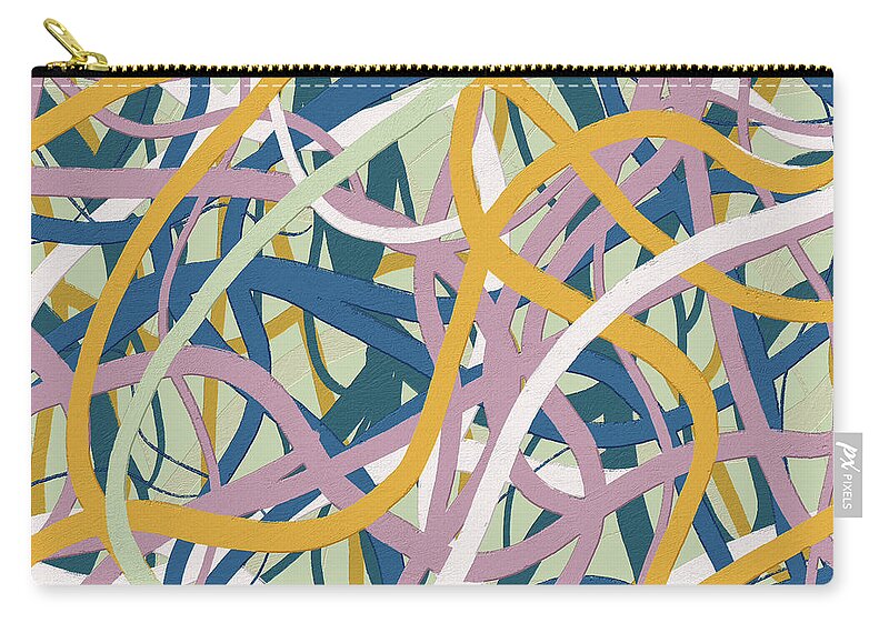 Abstract Zip Pouch featuring the digital art Improvisation 1150 by Bentley Davis