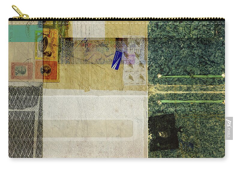 Mixed Media Zip Pouch featuring the mixed media In a Simpler Time by Minor Details