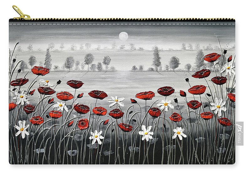 Red Poppies Carry-all Pouch featuring the painting In the Distance by Amanda Dagg